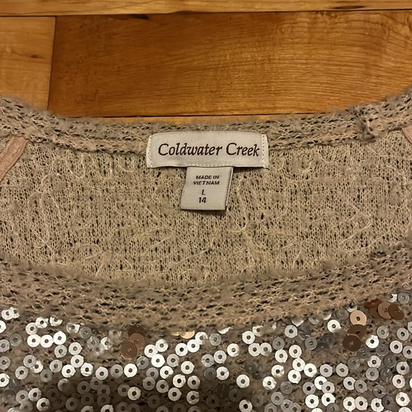 Coldwater creek metalic sequin sweater - Picture 2 of 4